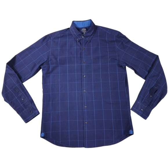 J. CREW INDIGO BUTTON DOWN SHIRT - Picture 1 of 6